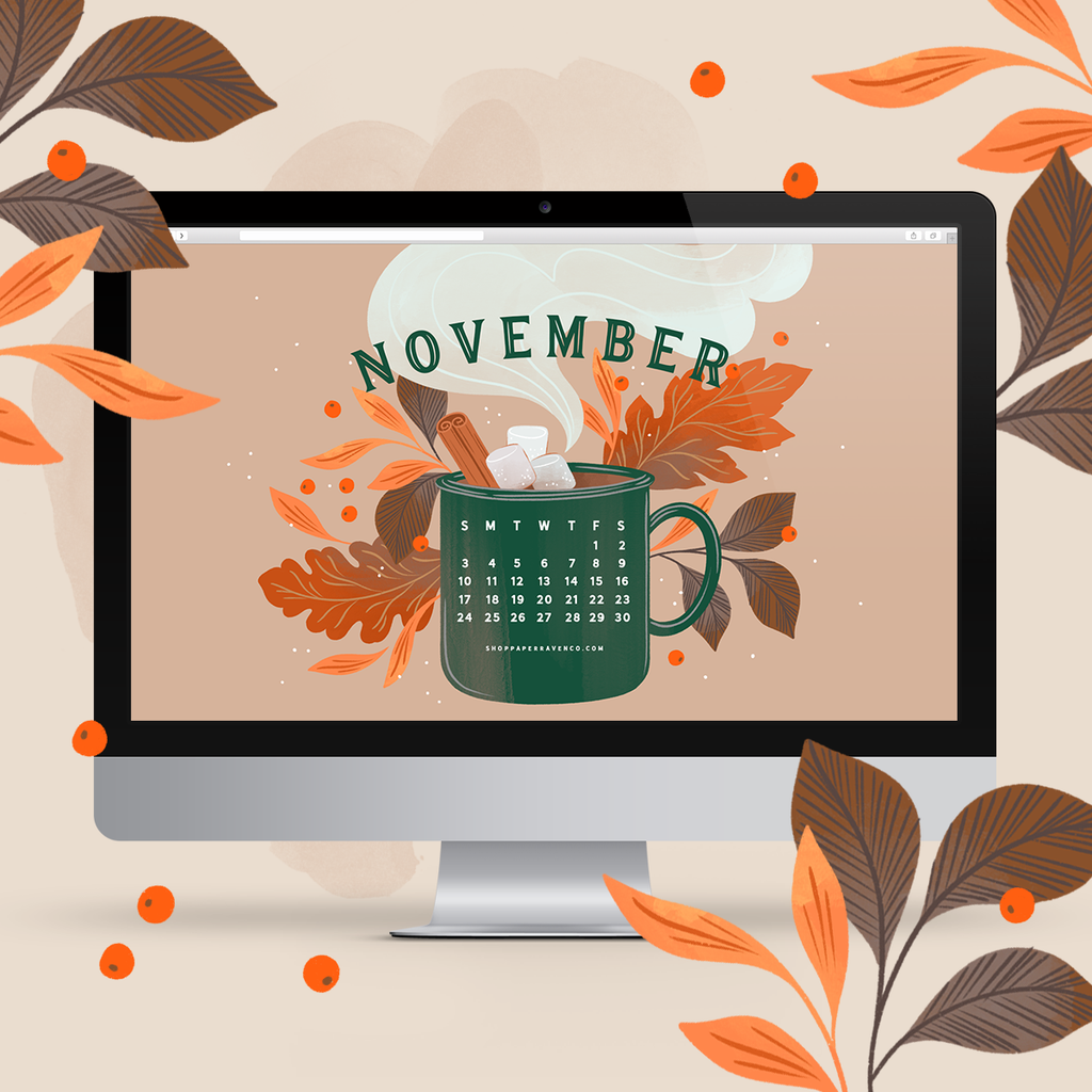 November 2019 Illustrated Desktop Wallpaper