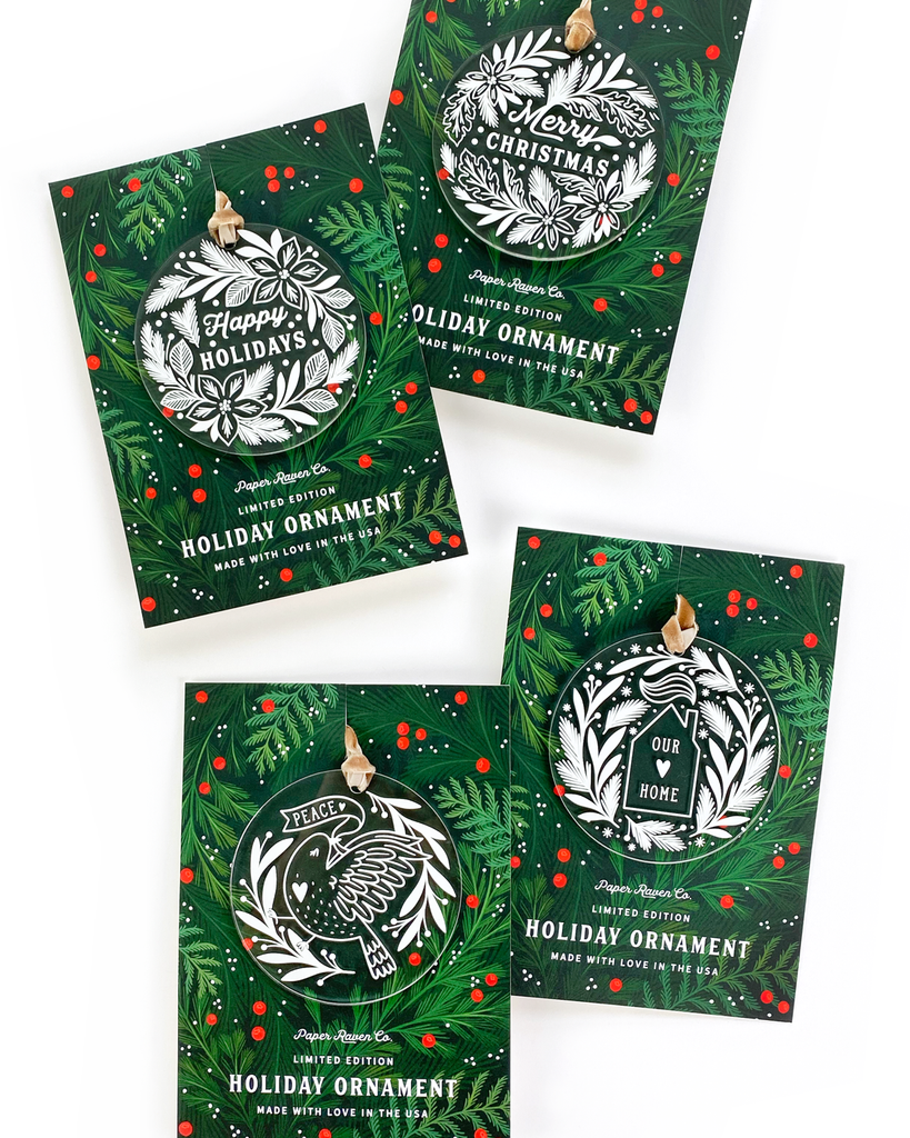 Limited Edition Acrylic Ornament: Happy Holidays