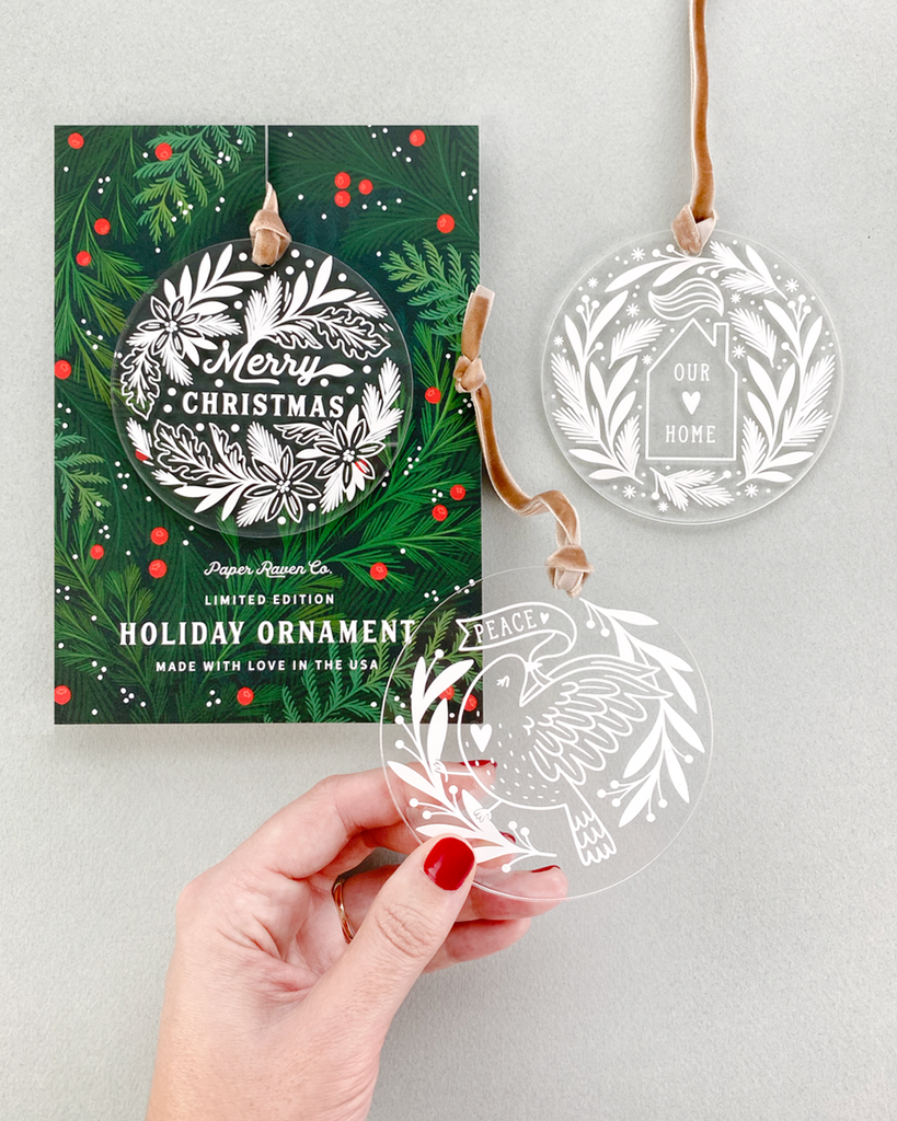 Limited Edition Acrylic Ornament: Happy Holidays