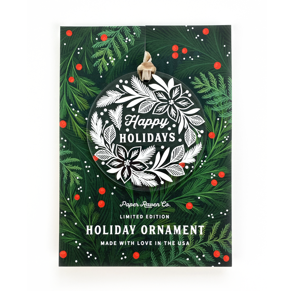 Limited Edition Acrylic Ornament: Happy Holidays
