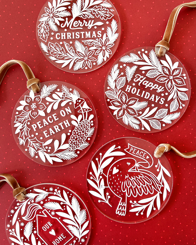Set of 6: Limited Edition Acrylic Ornaments