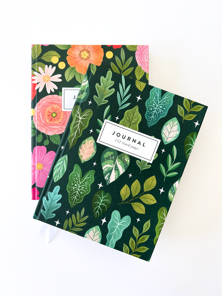 Tropical Leaves Hardcover Notebook