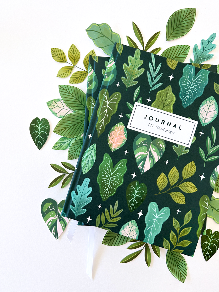 Tropical Leaves Hardcover Notebook