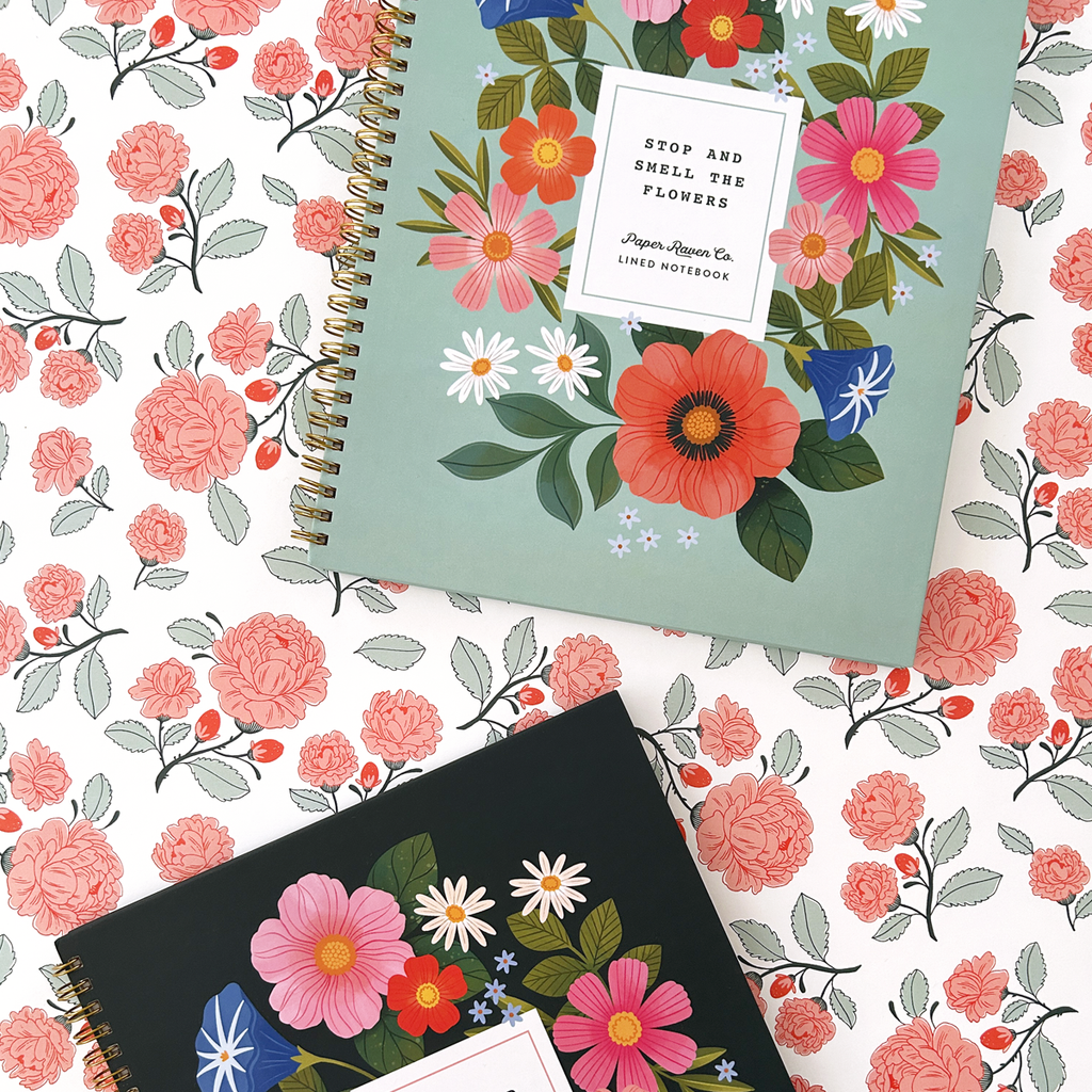 Stop and Smell the Flowers - Light: Hardcover Spiral Notebook